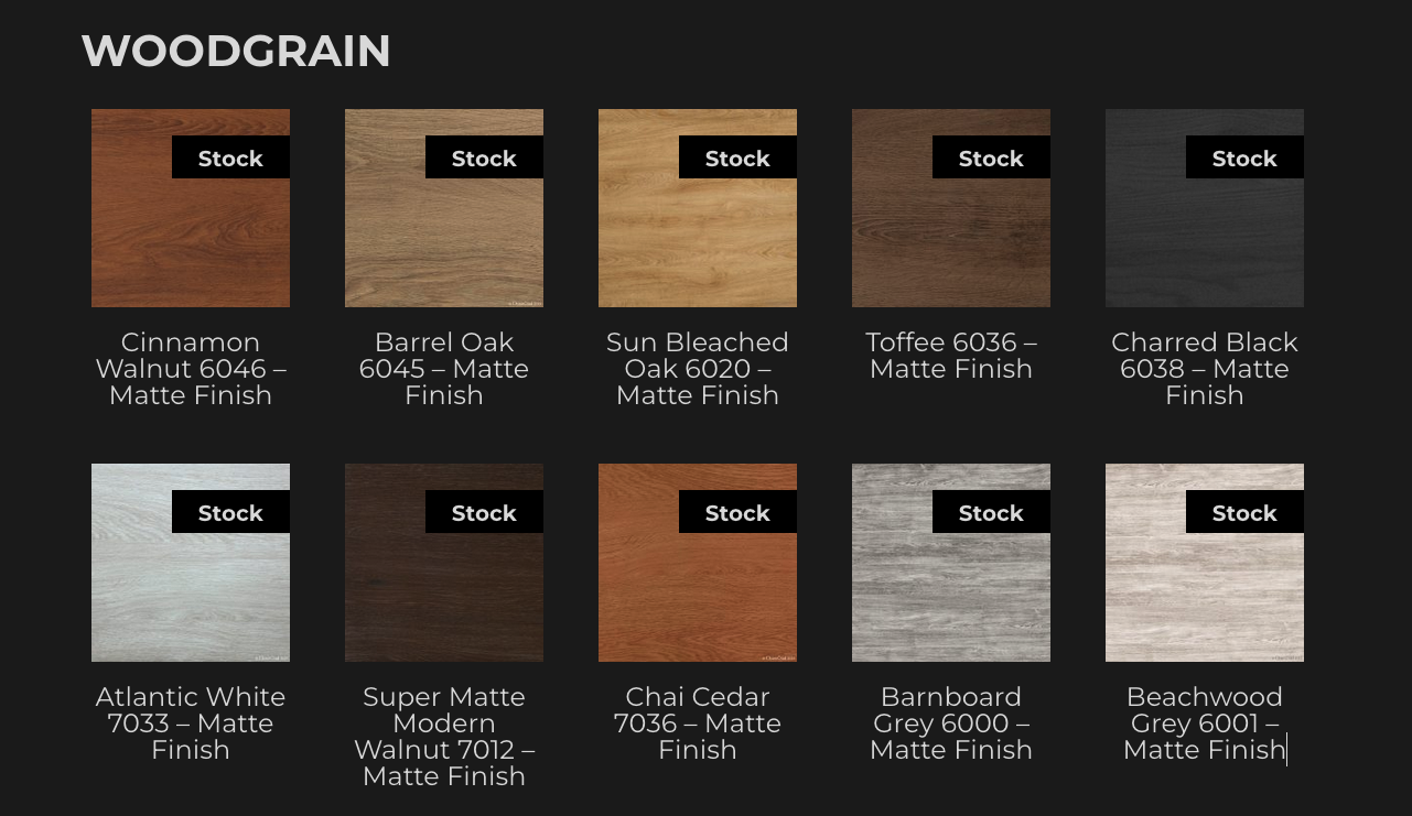 Interior Paneling & Soffit Colors